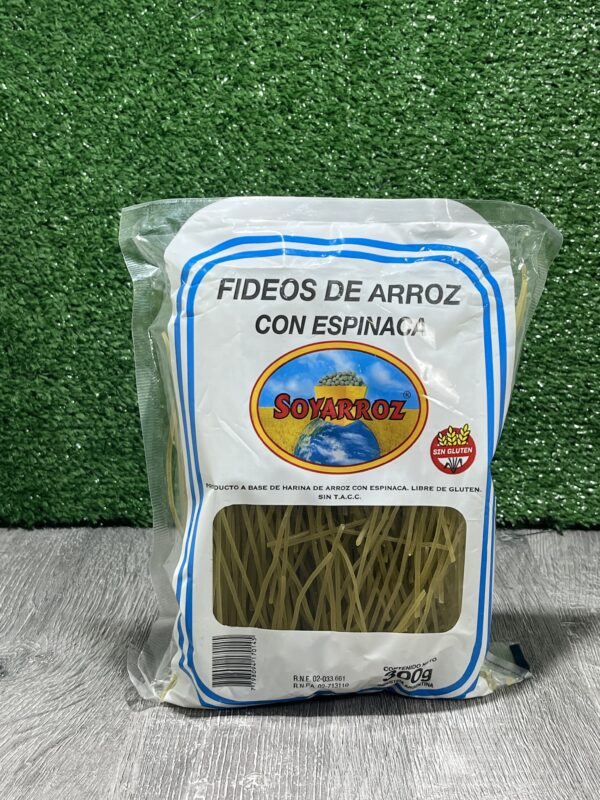 Fideos de Arroz con Espinaca Soyarroz
