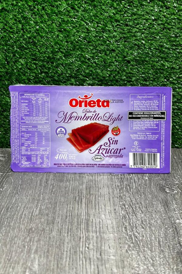 Dulce de Membrillo Light Orieta